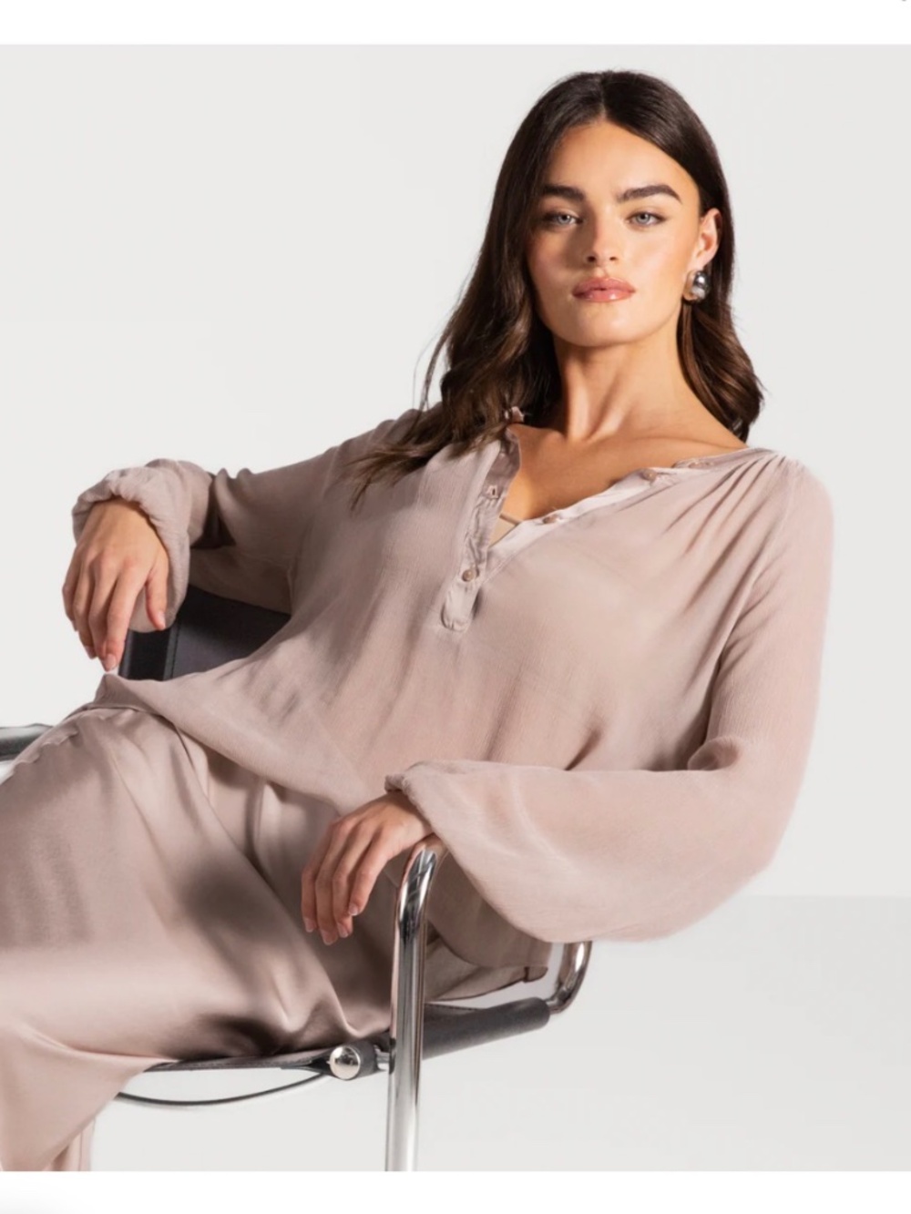 NWOT Jaki London Jade Sheer Top Dusty Pink XS
